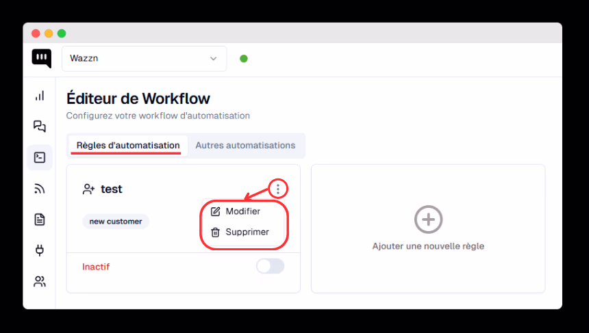 Gestion des règles